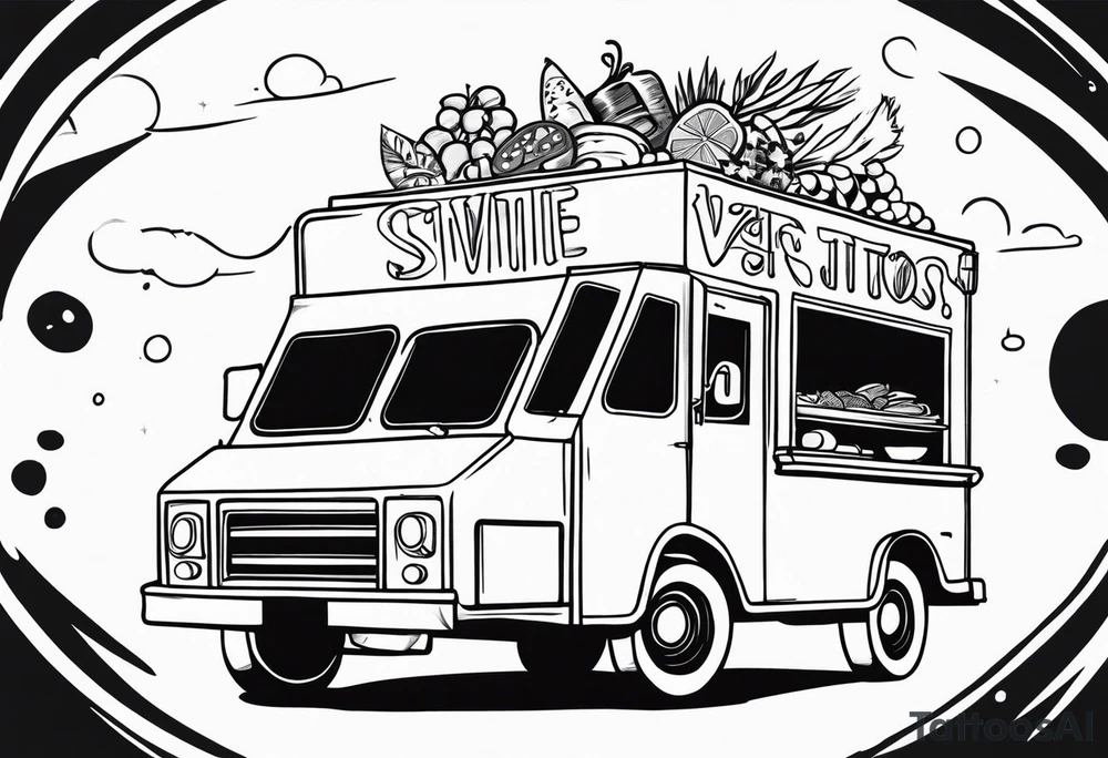 Step van food truck tatoo tattoo idea