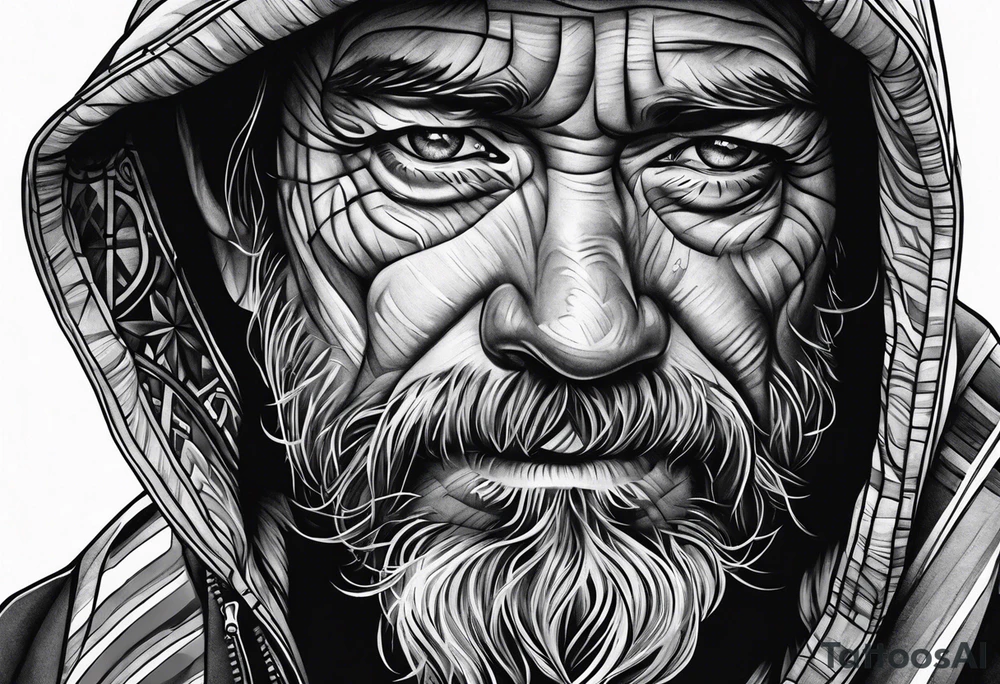 Homeless, man, tattoo idea