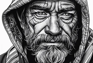 Homeless, man, tattoo idea