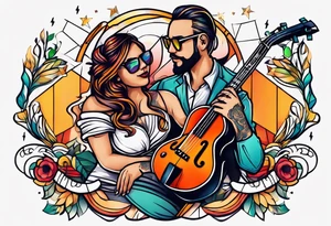 MUSIC LIFE FAMILY tattoo idea