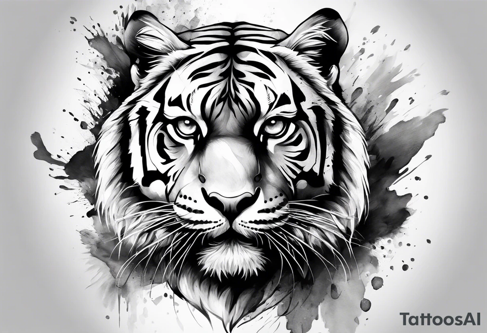 full tiger body tattoo idea