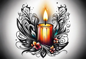 Candle alone in the darkness, a small glimmer of hope tattoo idea