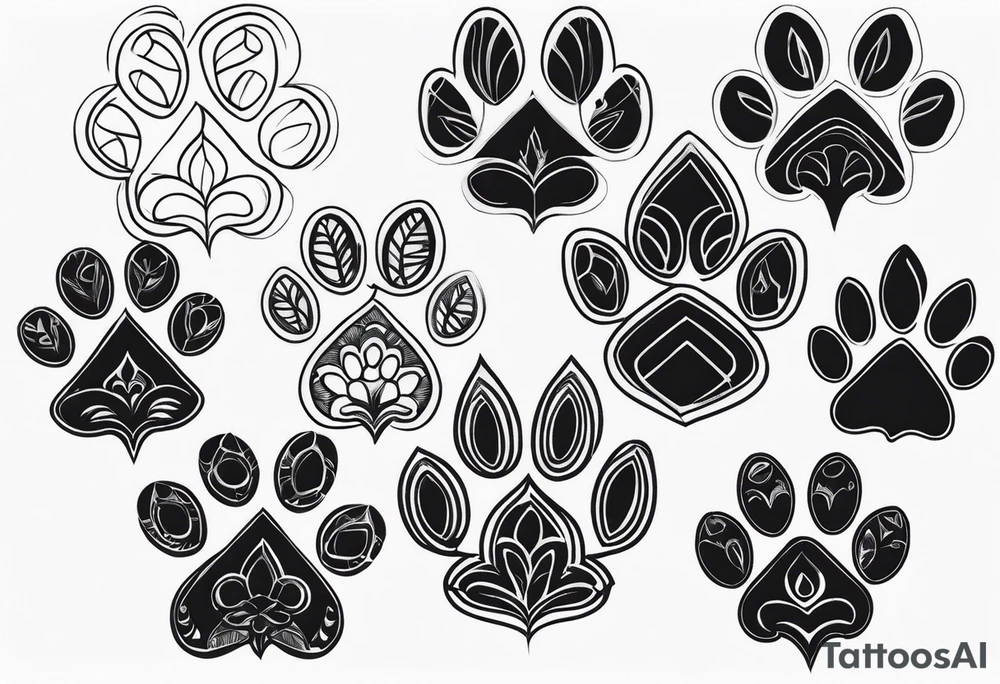 paw prints tattoo idea