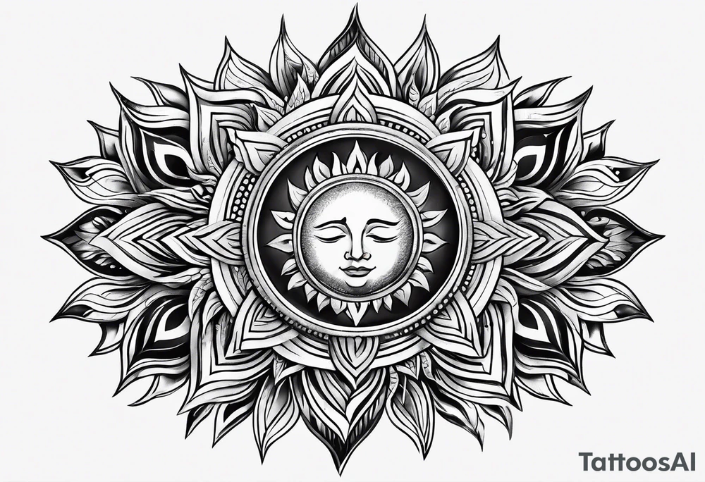 bright sun tattoo idea
