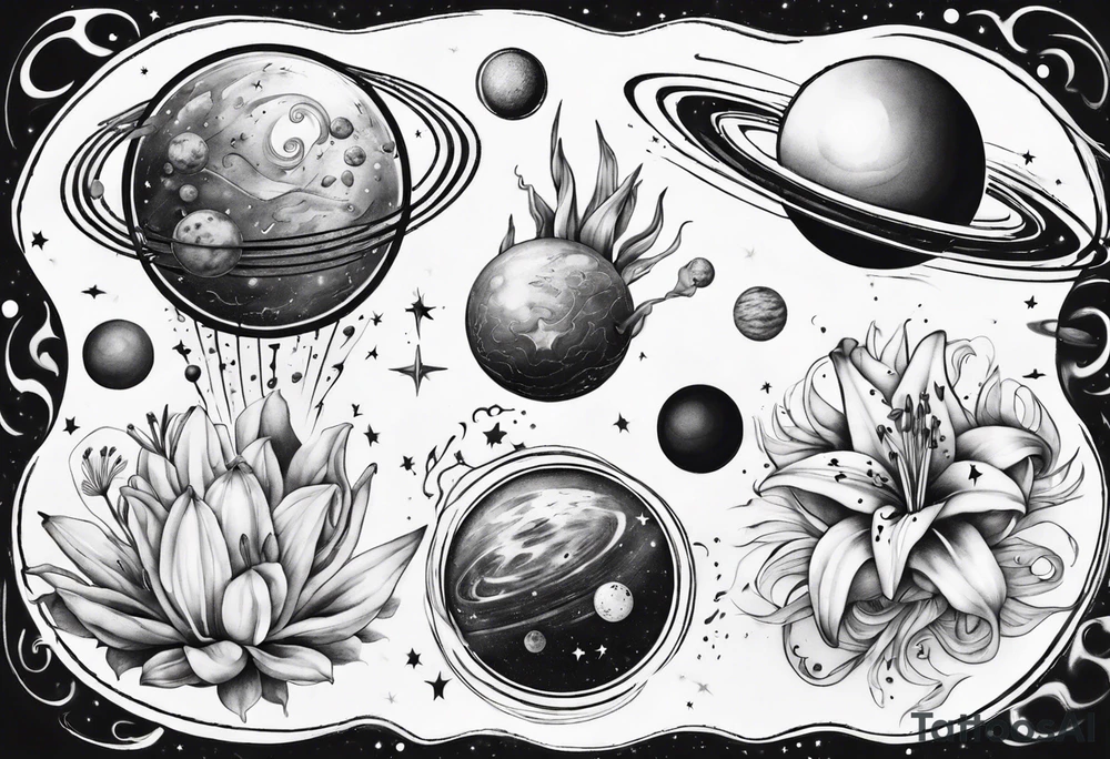Lily planets tattoo idea