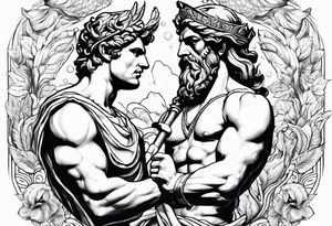 Olympian Hermes and Poseidon tattoo idea