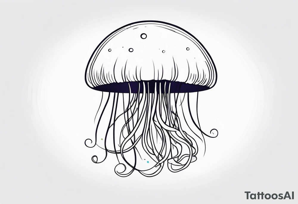 jellyfish with a small head and long tentacles tattoo idea