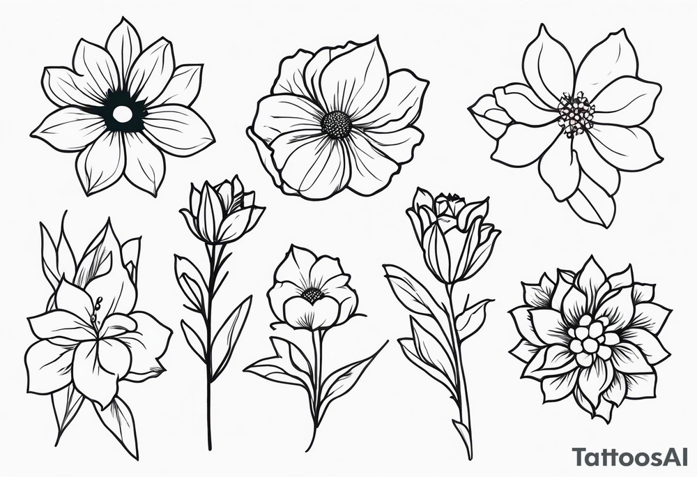 March April June November December birth flowers family tattoo tattoo idea