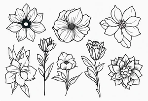 March April June November December birth flowers family tattoo tattoo idea