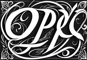 letters  P and I interwoven tattoo art script tattoo idea