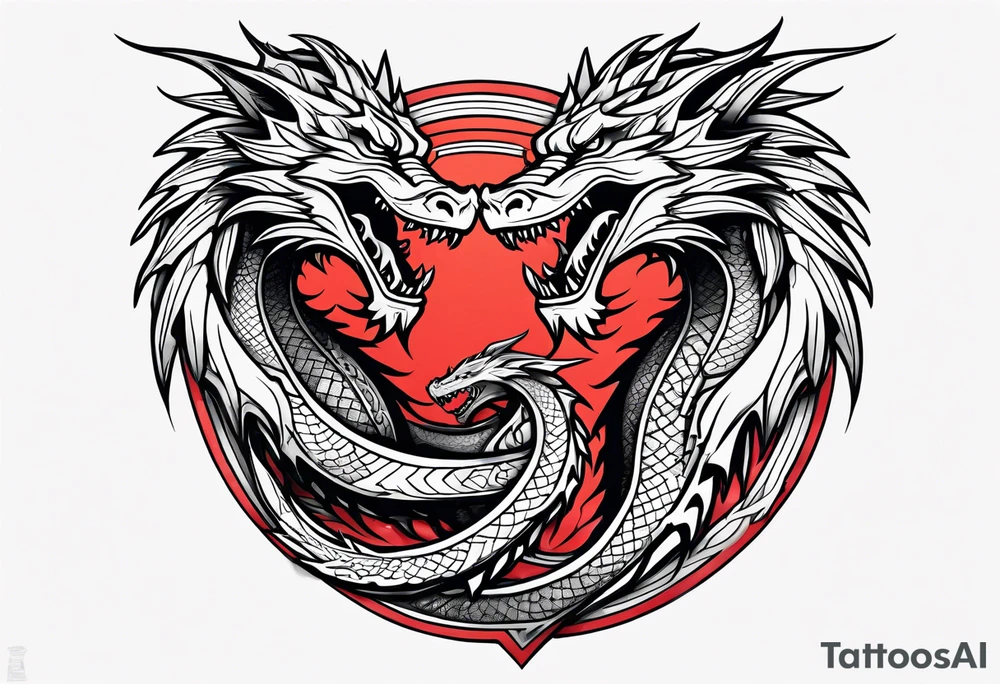 roaring dragons tattoo idea
