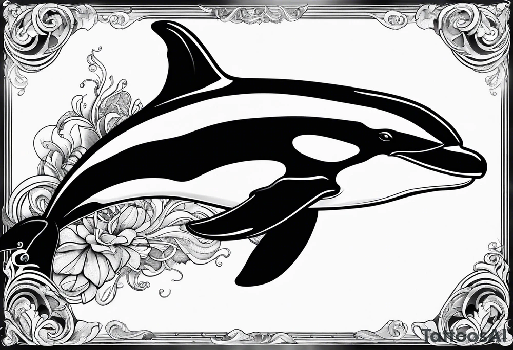 A killer whale with scars and just got in a fight tattoo idea