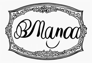 A tramp stamp tattoo of the words “Big Mama” with clean simple script font with delicate underlining and/or subtle embellishments for a more understated approach tattoo idea