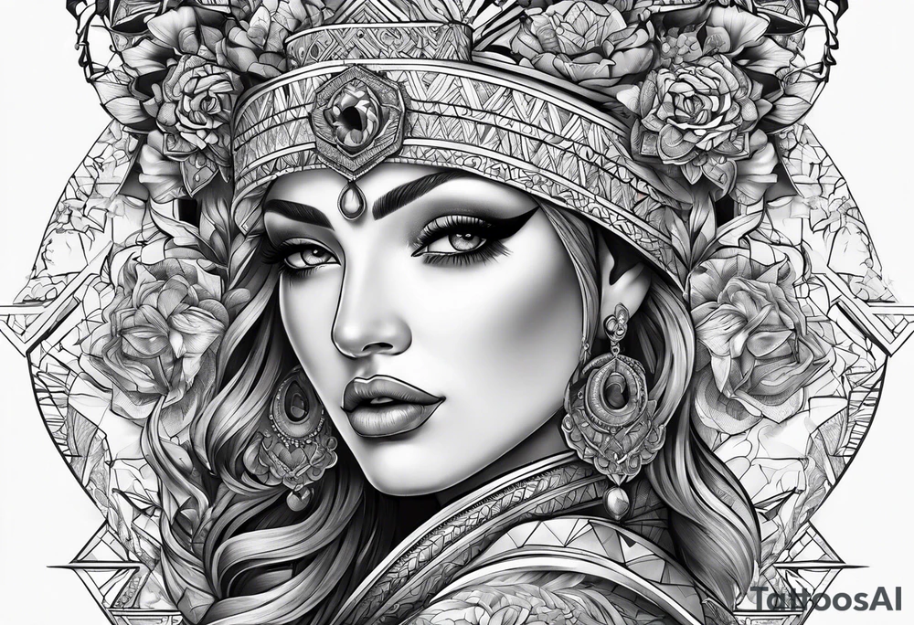 three-dimensional figure tattoo idea
