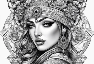 three-dimensional figure tattoo idea