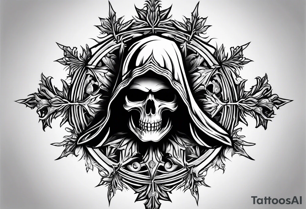 Grim reaper snow flake tattoo idea