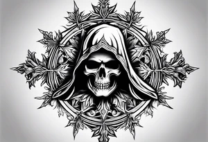 Grim reaper snow flake tattoo idea