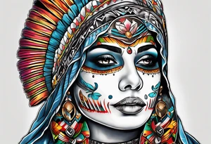 Ghost with sarape tattoo idea