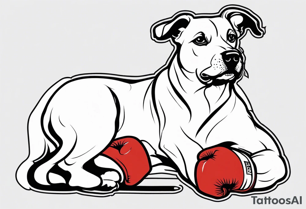 Dog boxing coach tattoo idea