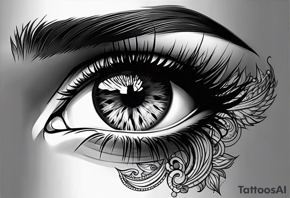Feminine Eye melting tattoo idea