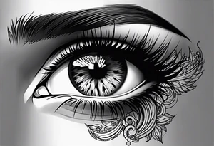 Feminine Eye melting tattoo idea