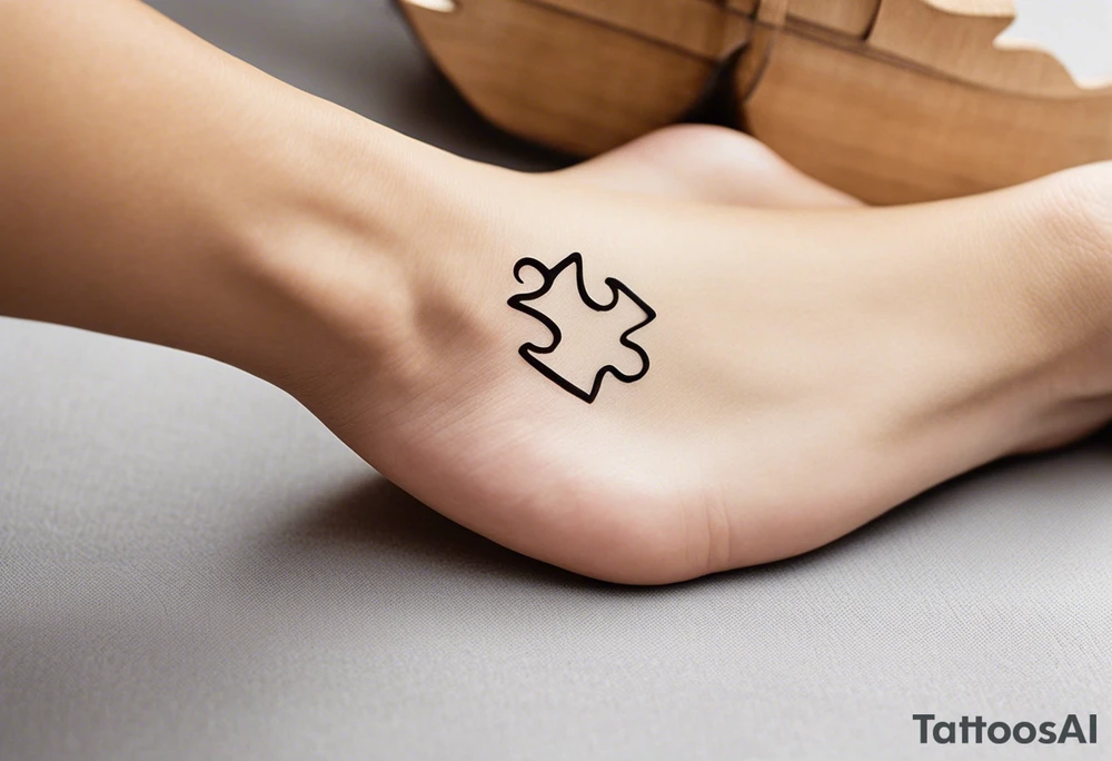 Puzzle Piece: A fine, clean outline with no shading, keeping the design light and elegant. Two pieces connected. 
Handwritten Text: inside the puzzle piece, your sister’s words “to my favorite sister,” carefully preserving the integrity of her handwriting.
This will create a balanced, meaningful design that's simple yet full of emotion—perfect for a small ankle tattoo. tattoo idea