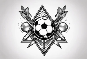 Arrow squid holding a soccer ball tattoo idea