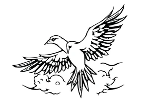 Birds flying in clouds tattoo idea