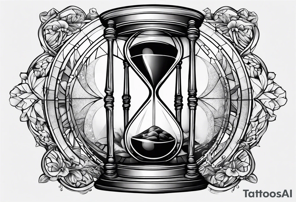 Breaking hour glass representing death and life tattoo idea