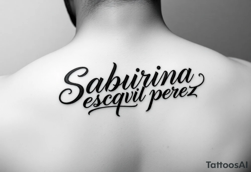English writing Sabrina esquival perez tattoo idea