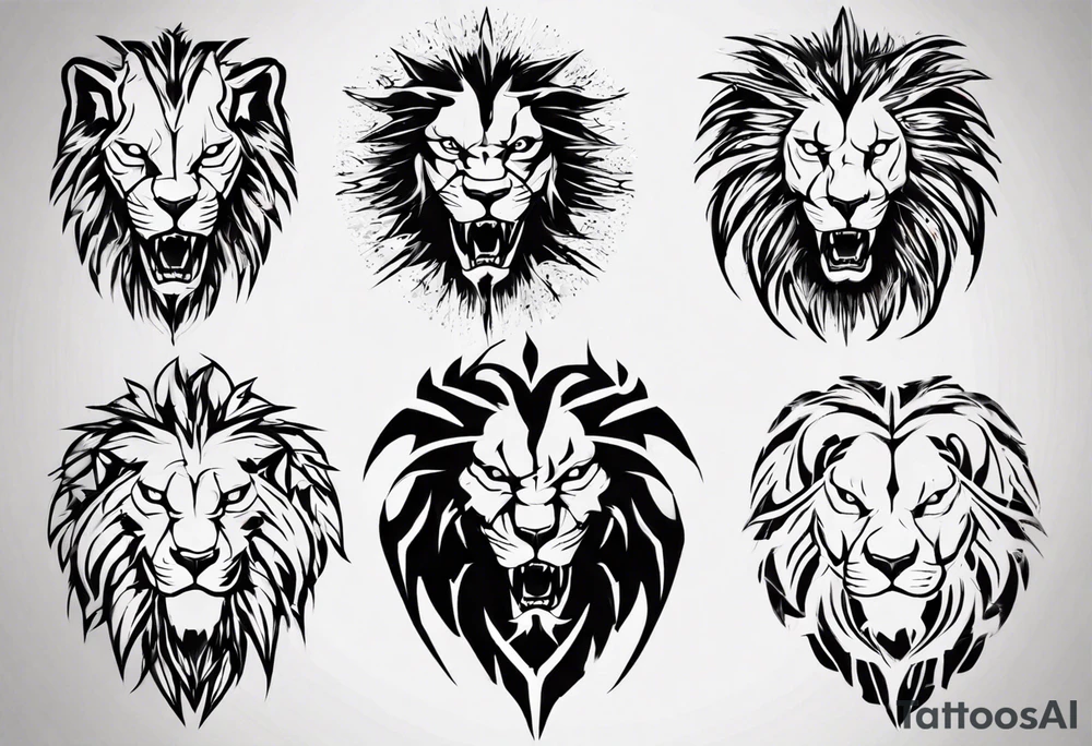 predatory lion tattoo idea