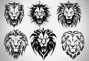 predatory lion tattoo idea
