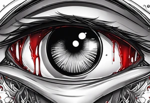 Bloody tears flow from Alucard's eye in Hellsing tattoo tattoo idea