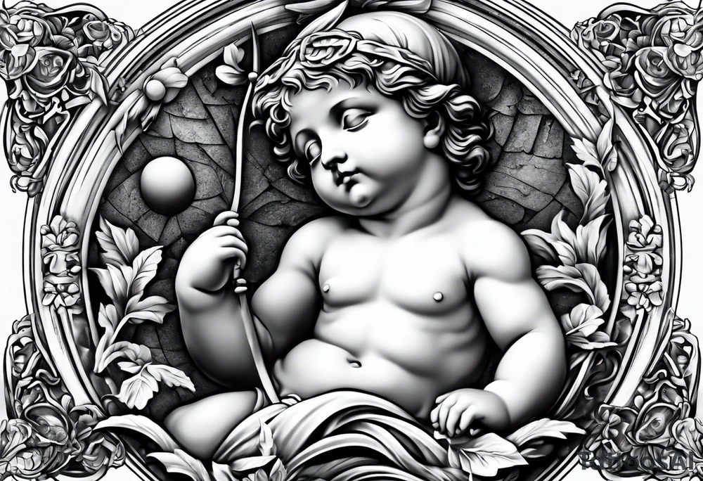 putto, no background tattoo idea