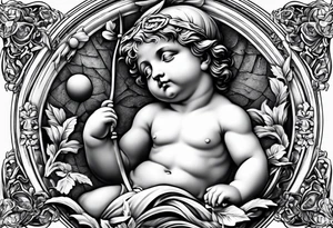 putto, no background tattoo idea