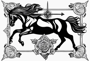 Half Taurus Half Gemini, split down the middle by an arrow. Astrology tattoo idea