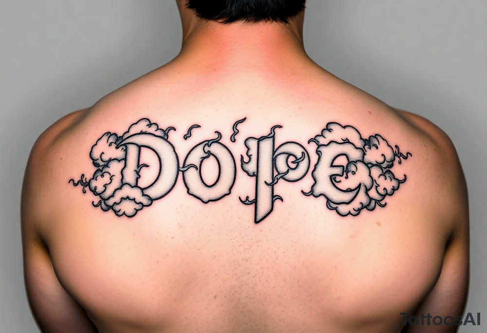 Dope spelled out in smoke
Clouds tattoo idea