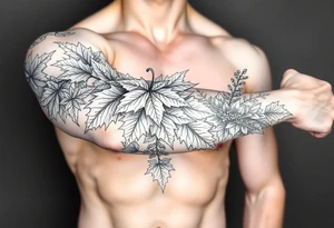 Maple leaves, juniper leaves, Blake, Kenya, Jacob tattoo idea