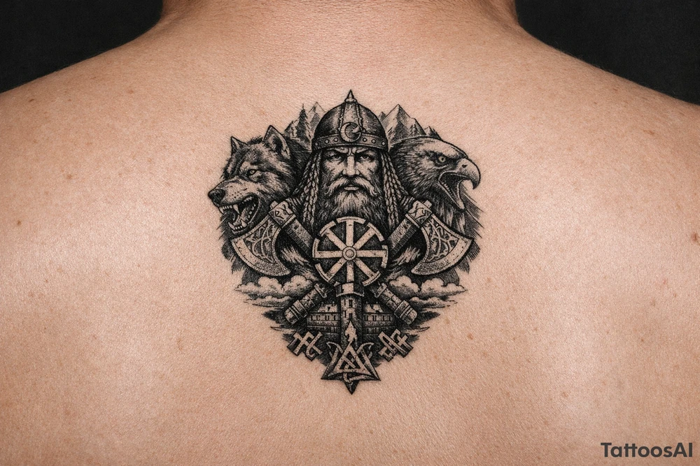 Old slavic powerful tattoo tattoo idea