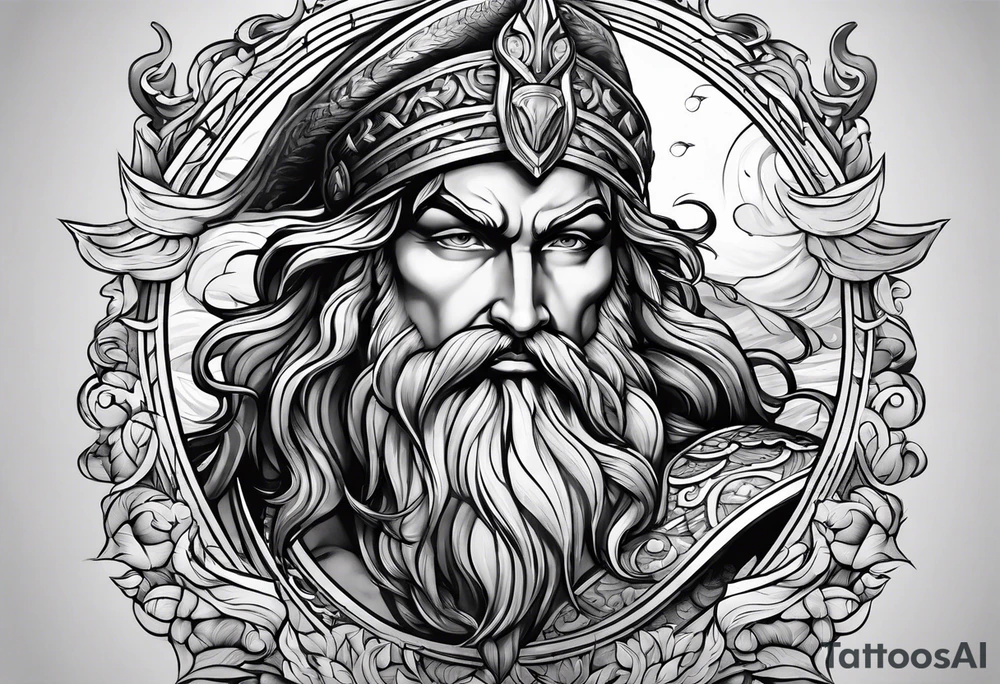 Poseidon mit umhang tattoo idea