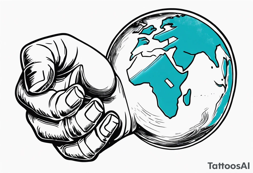 just the hand of an astronaut glove holding the earth tattoo idea