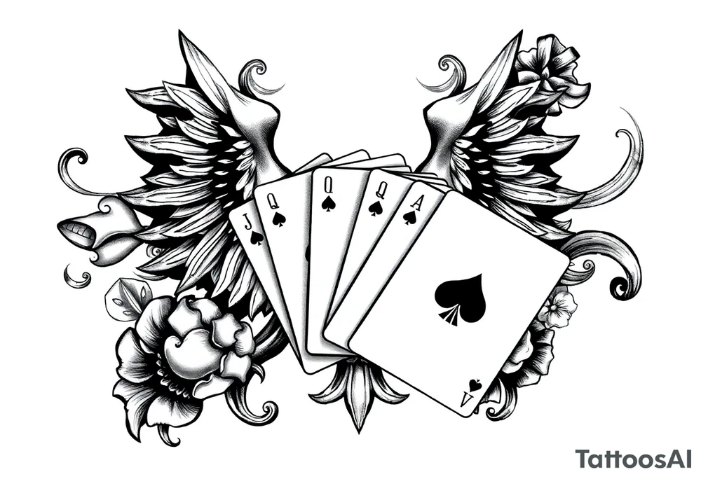 Poland symbol and poker cards Add casino money to it. tattoo idea