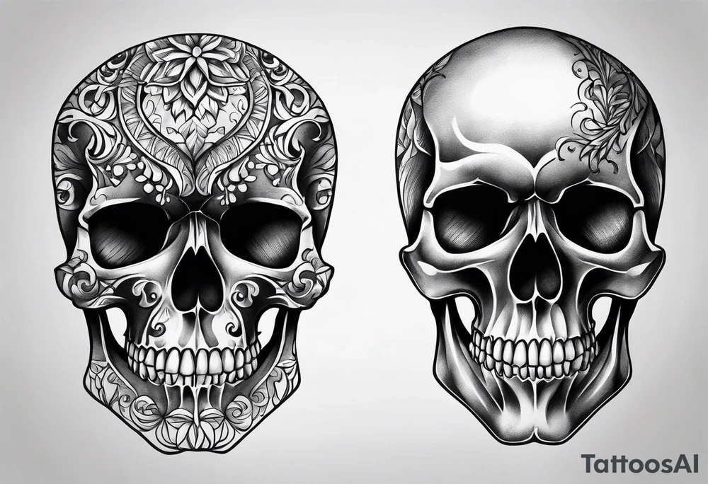 realistic skulls tattoo idea