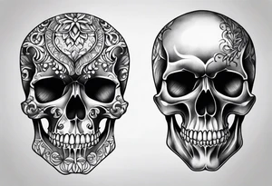 realistic skulls tattoo idea