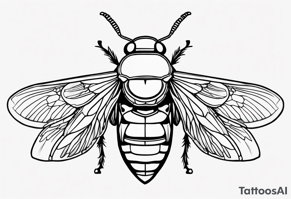 Neo traditional Cicada tattoo idea