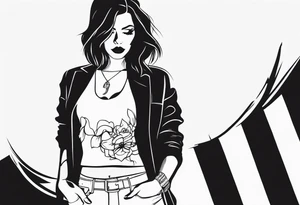 gangster female tattoo idea
