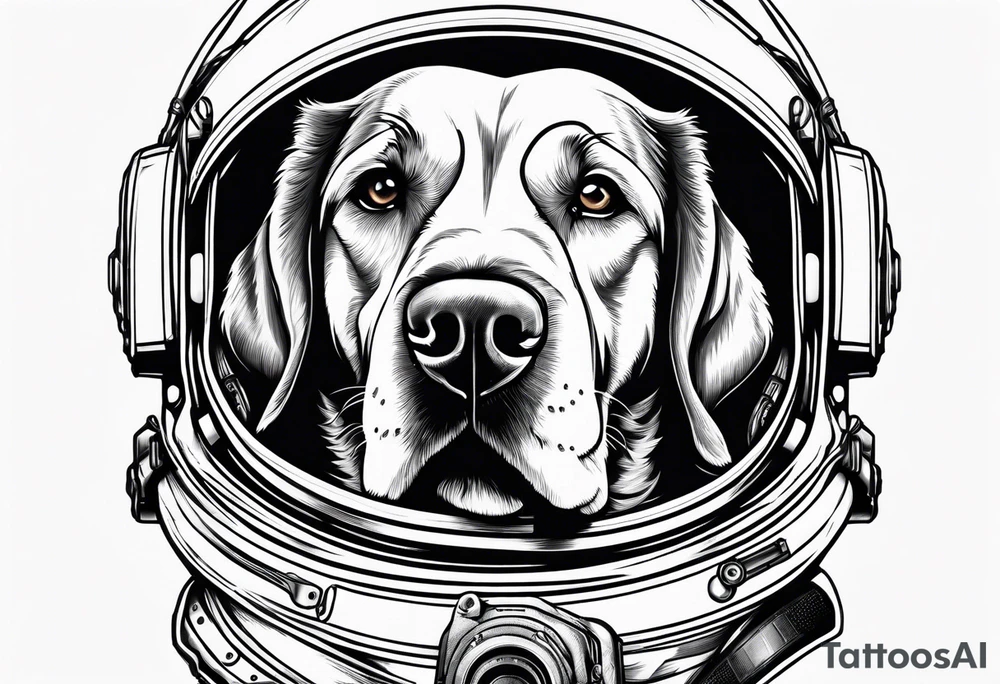 dog in space tattoo idea
