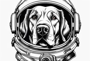 dog in space tattoo idea