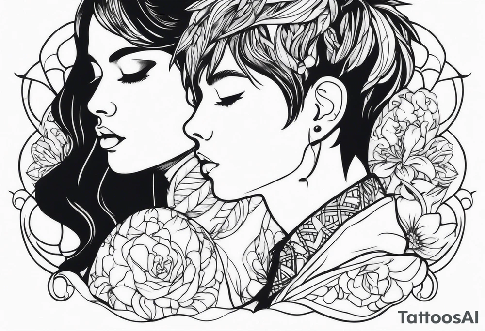 boy and girl tattoo idea