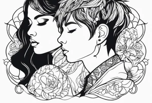boy and girl tattoo idea